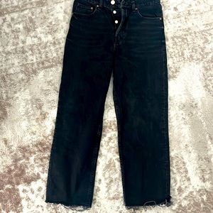 Zara, bootcut black denim, size 8